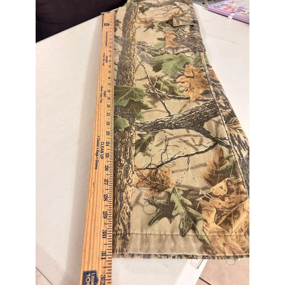 Camo Cargo Pants Green Baggy size MEDIUM Outdoor Cotton 30x31